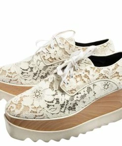 New 🔥 Stella McCartney White Lace Elyse Platform Lace Up 👟 Sneakers Size 37.5 For 👩 Women 😉 -Stella McCartney Shop luxury women stella mccartney used shoes p567957 004