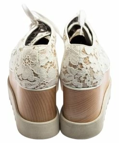 New 🔥 Stella McCartney White Lace Elyse Platform Lace Up 👟 Sneakers Size 37.5 For 👩 Women 😉 -Stella McCartney Shop luxury women stella mccartney used shoes p567957 005