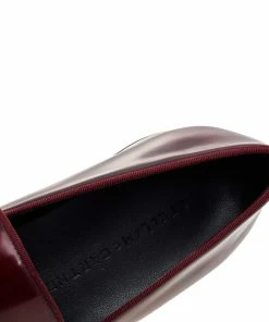 Promo 👏 Stella McCartney Burgundy Faux Leather Chain Link Platform Slip On Loafers Size 39 For 👩 Women ⭐ -Stella McCartney Shop luxury women stella mccartney used shoes p571223 007