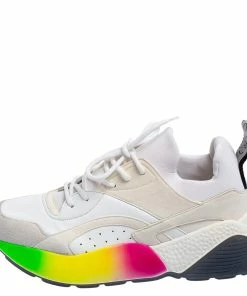 Hot Sale 🤩 Stella McCartney White Faux Leather And Faux Suede Eclypse Low-Top 👟 Sneakers Size 39 For 👩 Women 🎁 -Stella McCartney Shop luxury women stella mccartney used shoes p571464 008