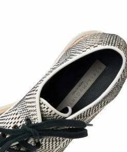 Coupon ✨ Stella McCartney Monochrome Woven Faux Leather Elyse Star Platform Lace Up Derby Size 36.5 For 👩 Women 🎉 -Stella McCartney Shop luxury women stella mccartney used shoes p572678 005