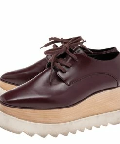 Best reviews of 🥰 Stella McCartney Burgundy Faux Leather Elyse Platform 👟 Sneakers Size 39 For 👩 Women 🛒 -Stella McCartney Shop luxury women stella mccartney used shoes p572792 003
