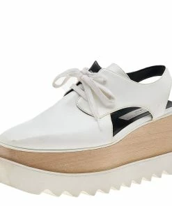 Best reviews of 🔔 Stella McCartney White Faux Leather Elyse Cut-Out Platform Derby Size 37.5 For 👩 Women 🧨