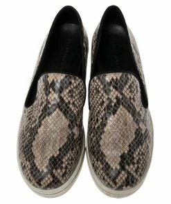 Brand new 🔔 Stella McCartney Beige/Black Python Embossed Leather Platform 👟 Sneakers Size 37 For 👩 Women ✨ -Stella McCartney Shop luxury women stella mccartney used shoes p582568 002