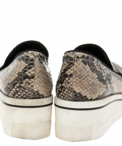 Brand new 🔔 Stella McCartney Beige/Black Python Embossed Leather Platform 👟 Sneakers Size 37 For 👩 Women ✨ -Stella McCartney Shop luxury women stella mccartney used shoes p582568 003