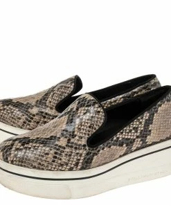 Brand new 🔔 Stella McCartney Beige/Black Python Embossed Leather Platform 👟 Sneakers Size 37 For 👩 Women ✨ -Stella McCartney Shop luxury women stella mccartney used shoes p582568 008