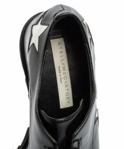 Best Pirce ✨ Stella McCartney Black Faux Leather Elyse Star Platform Lace Up 👟 Sneakers Size 39 For 👩 Women 🔔 -Stella McCartney Shop luxury women stella mccartney used shoes p582828 007