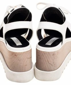 Wholesale 🔔 Stella McCartney White Faux Leather Elyse Cutout Platform Derby Size 36 For 👩 Women 🎉 -Stella McCartney Shop luxury women stella mccartney used shoes p591507 006