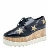 Discount 😍 Stella McCartney Black/Gold Faux Leather Elyse Star Platform Derby Size 39 For 👩 Women ✨ -Stella McCartney Shop luxury women stella mccartney used shoes p592631 003