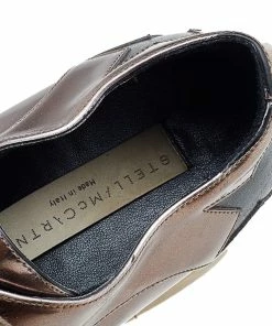 Wholesale 👏 Stella McCartney Metallic Brown/Black Faux Leather Elyse Star Platform Derby Size 38 For 👩 Women 🛒 -Stella McCartney Shop luxury women stella mccartney used shoes p592633 004