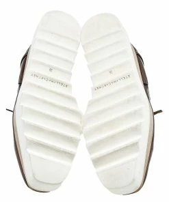 Wholesale 👏 Stella McCartney Metallic Brown/Black Faux Leather Elyse Star Platform Derby Size 38 For 👩 Women 🛒 -Stella McCartney Shop luxury women stella mccartney used shoes p592633 008