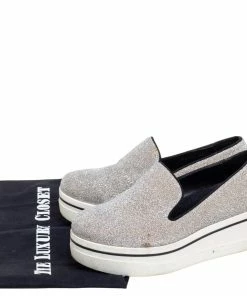 Cheapest 👏 Stella McCartney Grey Glitter Platform 👟 Sneakers Size 35 For 👩 Women 🎁 -Stella McCartney Shop luxury women stella mccartney used shoes p592668 009