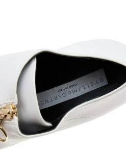 Best Sale ⌛ Stella McCartney White Faux Leather Elyse Platform Zip 👟 Sneakers Size 36 For 👩 Women 🌟 -Stella McCartney Shop luxury women stella mccartney used shoes p592724 007