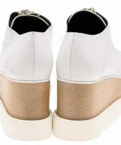 Best Sale ⌛ Stella McCartney White Faux Leather Elyse Platform Zip 👟 Sneakers Size 36 For 👩 Women 🌟 -Stella McCartney Shop luxury women stella mccartney used shoes p592724 1644850493 009