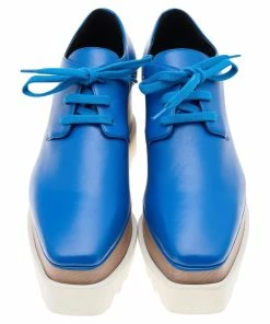 Flash Sale ⌛ Stella McCartney Blue Faux Leather Elyse Platform 👟 Sneakers Size 36 For 👩 Women 🌟 -Stella McCartney Shop luxury women stella mccartney used shoes p592731 004