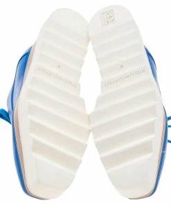 Flash Sale ⌛ Stella McCartney Blue Faux Leather Elyse Platform 👟 Sneakers Size 36 For 👩 Women 🌟 -Stella McCartney Shop luxury women stella mccartney used shoes p592731 008