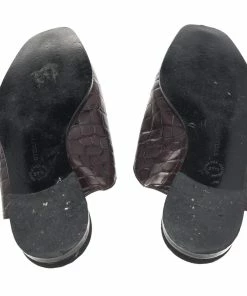 Buy 🥰 Stella McCartney Burgundy Faux Croc Embossed Leather Mules Size 37.5 For 👩 Women 🎉 -Stella McCartney Shop luxury women stella mccartney used shoes p593053 001