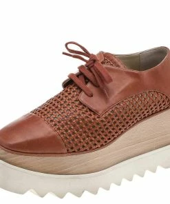 Deals ๐ฅ Stella McCartney Brown Faux Leather Elyse Platform Lace Up Derby Size 36 For ๐ฉ Women ๐