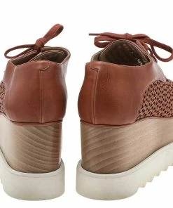 Deals 🔥 Stella McCartney Brown Faux Leather Elyse Platform Lace Up Derby Size 36 For 👩 Women 👍 -Stella McCartney Shop luxury women stella mccartney used shoes p593990 005