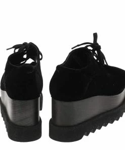 Brand new 💯 Stella McCartney Black Velvet Elyse Platform Lace Up Derby Size 36 For 👩 Women ⭐ -Stella McCartney Shop luxury women stella mccartney used shoes p593993 003