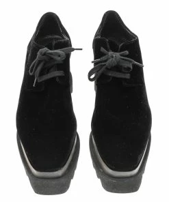 Brand new 💯 Stella McCartney Black Velvet Elyse Platform Lace Up Derby Size 36 For 👩 Women ⭐ -Stella McCartney Shop luxury women stella mccartney used shoes p593993 004
