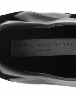 Deals ✔️ Stella McCartney Black Faux Leather And Velvet Elyse Star Platform Derby Size 36 For 👩 Women 🎁 -Stella McCartney Shop luxury women stella mccartney used shoes p593998 006