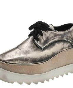 Coupon ๐งจ Stella McCartney Metallic Two Tone Faux Leather Elyse Lace Up Derby Size 36 For ๐ฉ Women ๐