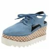Cheap 🛒 Stella McCartney Blue Cut Out Denim Elyse Platform Slingback Derby Size 36 For 👩 Women 👍 -Stella McCartney Shop luxury women stella mccartney used shoes p594029 002