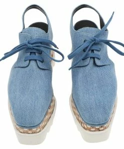 Cheap 🛒 Stella McCartney Blue Cut Out Denim Elyse Platform Slingback Derby Size 36 For 👩 Women 👍 -Stella McCartney Shop luxury women stella mccartney used shoes p594029 004