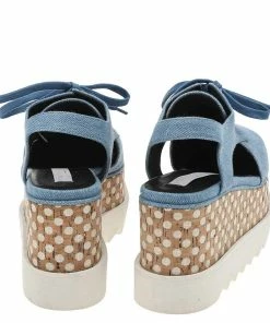 Cheap 🛒 Stella McCartney Blue Cut Out Denim Elyse Platform Slingback Derby Size 36 For 👩 Women 👍 -Stella McCartney Shop luxury women stella mccartney used shoes p594029 005