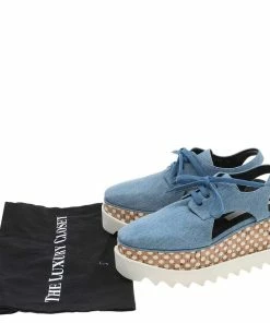 Cheap 🛒 Stella McCartney Blue Cut Out Denim Elyse Platform Slingback Derby Size 36 For 👩 Women 👍 -Stella McCartney Shop luxury women stella mccartney used shoes p594029 008