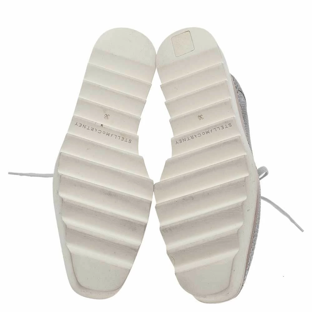 Brand new 😉 Stella McCartney Metallic Silver Faux Python Embossed Leather Elyse Platform Derby Size 36 For 👩 Women 😀 8 Brand new 😉 Stella McCartney Metallic Silver Faux Python Embossed Leather Elyse Platform Derby Size 36 For 👩 Women 😀 - Image 6