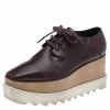 Top 10 🛒 Stella McCartney Burgundy Faux Leather Elyse Platform Lace Up Derby Size 36 For 👩 Women 🔔