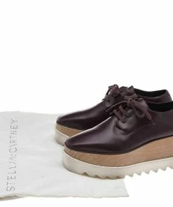 Top 10 🛒 Stella McCartney Burgundy Faux Leather Elyse Platform Lace Up Derby Size 36 For 👩 Women 🔔 -Stella McCartney Shop luxury women stella mccartney used shoes p594056 008