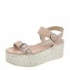 Cheapest 🛒 Stella McCartney Beige Faux Leather Geena Marble Wedge Platform 🩴 Sandals Size 36 For 👩 Women ✨ -Stella McCartney Shop luxury women stella mccartney used shoes p594063 005