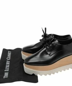 Best deal 👏 Stella McCartney Black Faux Leather Elyse Platform Derby 👟 Sneakers Size 38 For 👩 Women 😉 -Stella McCartney Shop luxury women stella mccartney used shoes p594080 002