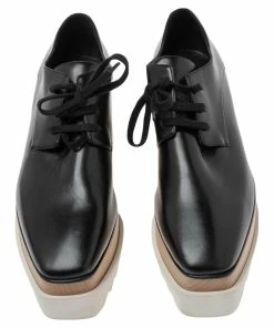 Best deal 👏 Stella McCartney Black Faux Leather Elyse Platform Derby 👟 Sneakers Size 38 For 👩 Women 😉 -Stella McCartney Shop luxury women stella mccartney used shoes p594080 007