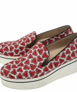 Flash Sale 🔥 Stella McCartney Red/White Canvas Binx Star Platform 👟 Sneakers Size 40 For 👩 Women 💯 -Stella McCartney Shop luxury women stella mccartney used shoes p594119 003