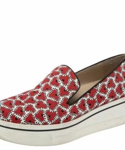 Flash Sale 🔥 Stella McCartney Red/White Canvas Binx Star Platform 👟 Sneakers Size 40 For 👩 Women 💯