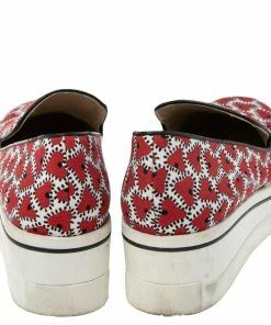 Flash Sale 🔥 Stella McCartney Red/White Canvas Binx Star Platform 👟 Sneakers Size 40 For 👩 Women 💯 -Stella McCartney Shop luxury women stella mccartney used shoes p594119 008