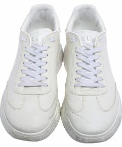 Outlet 🎁 Stella McCartney White Faux Leather Lace Up 👟 Sneakers Size 39 For 👩 Women 🧨 -Stella McCartney Shop luxury women stella mccartney used shoes p595833 004