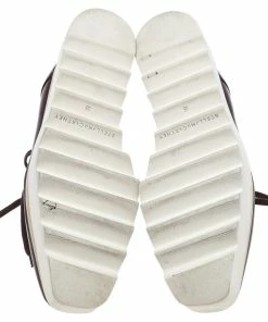 Cheapest 🛒 Stella McCartney Burgundy Faux Leather Elyse Platform Lace Up Derby Size 38 For 👩 Women ❤️ -Stella McCartney Shop luxury women stella mccartney used shoes p596834 008