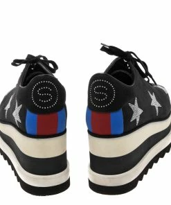 Discount 🛒 Stella McCartney Black Faux Suede Elyse Star Platform 👟 Sneakers Size 37 For 👩 Women 😍 -Stella McCartney Shop luxury women stella mccartney used shoes p601101 003