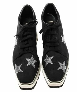 Discount 🛒 Stella McCartney Black Faux Suede Elyse Star Platform 👟 Sneakers Size 37 For 👩 Women 😍 -Stella McCartney Shop luxury women stella mccartney used shoes p601101 004