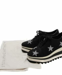 Discount 🛒 Stella McCartney Black Faux Suede Elyse Star Platform 👟 Sneakers Size 37 For 👩 Women 😍 -Stella McCartney Shop luxury women stella mccartney used shoes p601101 008