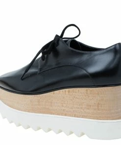Brand new ✨ Stella McCartney Black Faux Leather Elyse Platform Derby Size 36.5 For 👩 Women 🔔 -Stella McCartney Shop luxury women stella mccartney used shoes p60295 003