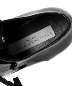 Deals 👍 Stella McCartney Black Faux Patent Leather Elyse Platform 👟 Sneakers Size 38 For 👩 Women 🎉 -Stella McCartney Shop luxury women stella mccartney used shoes p606084 009