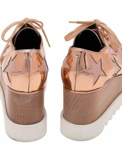 Flash Sale ✔️ Stella McCartney Rose Gold Faux Leather Elyse Star 👟 Sneakers Size 37 For 👩 Women 🔥 -Stella McCartney Shop luxury women stella mccartney used shoes p608018 005