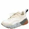 Flash Sale 🔥 Stella McCartney Beige/White Faux Leather And Faux Suede Eclypse Chunky 👟 Sneakers Size 38 For 👩 Women 😀 -Stella McCartney Shop luxury women stella mccartney used shoes p608221 003