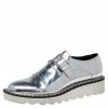 Cheapest 🌟 Stella McCartney Silver Faux Leather Odette Buckle Loafers Size 36 For 👩 Women 🎁 -Stella McCartney Shop luxury women stella mccartney used shoes p608823 006